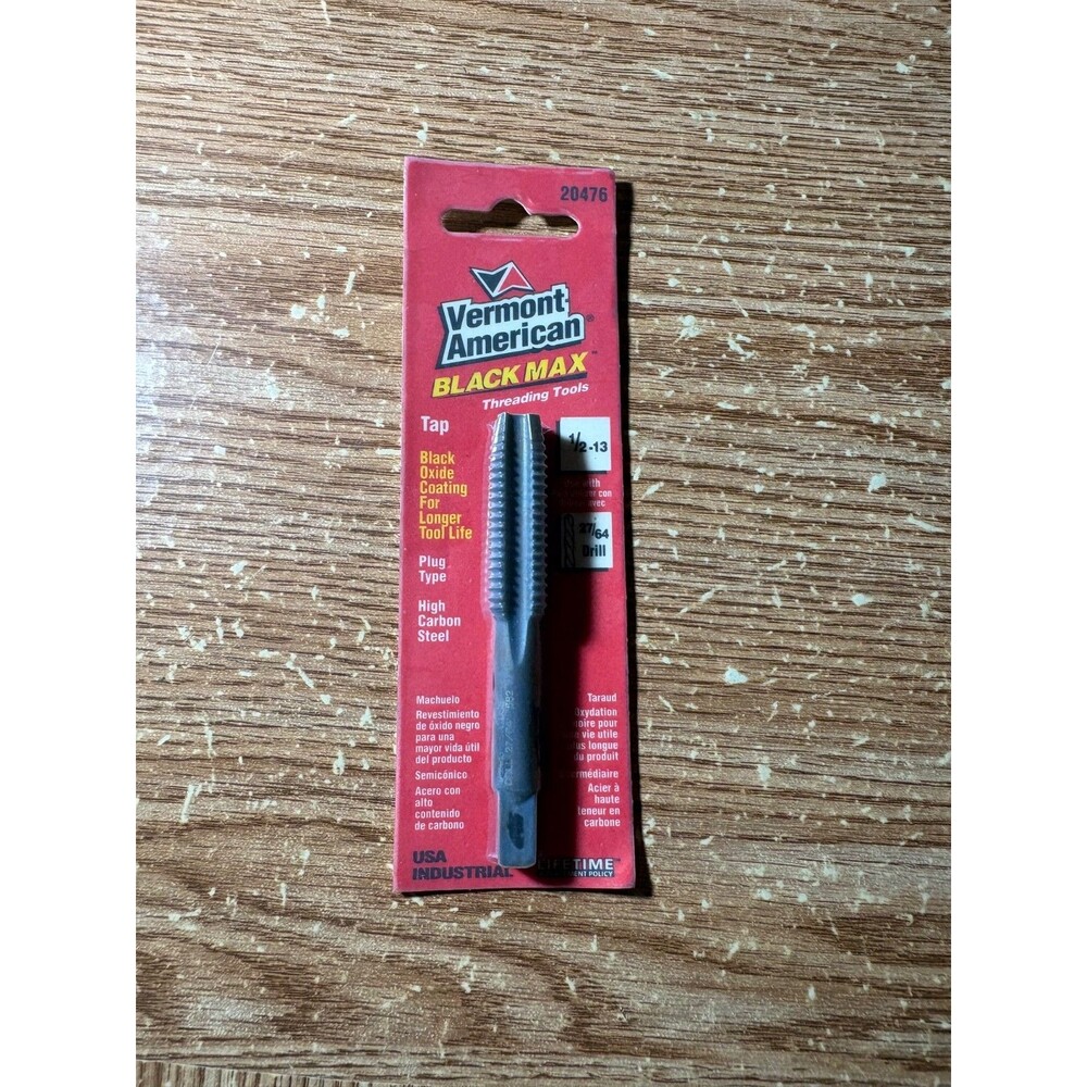 Vermont American High Speed Steel Drill 1/2-13 27/64 Drill Treading Tools Tap
